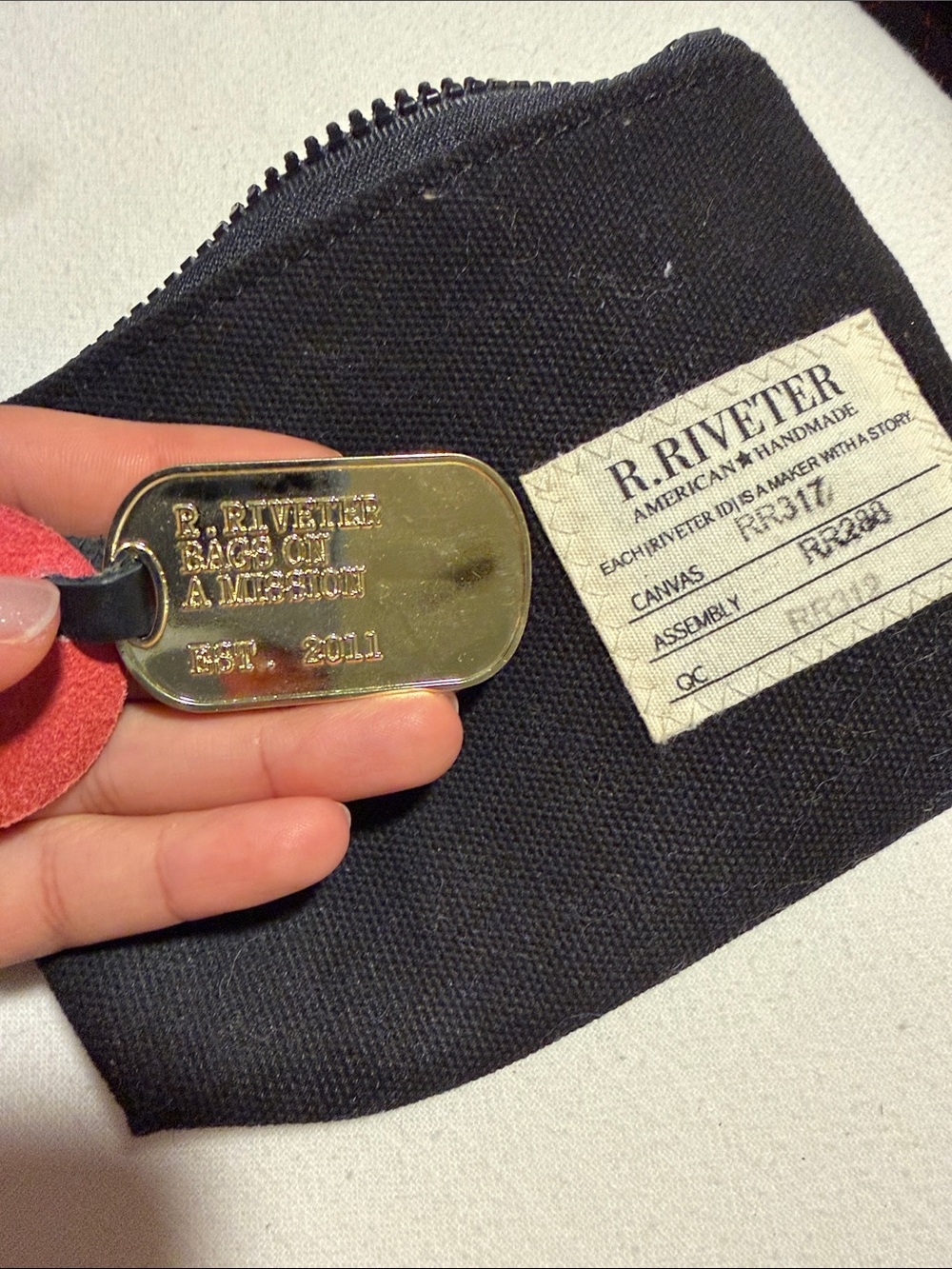 R. Riveter Black Canvas Zipper Pouch - Picture 3 of 3